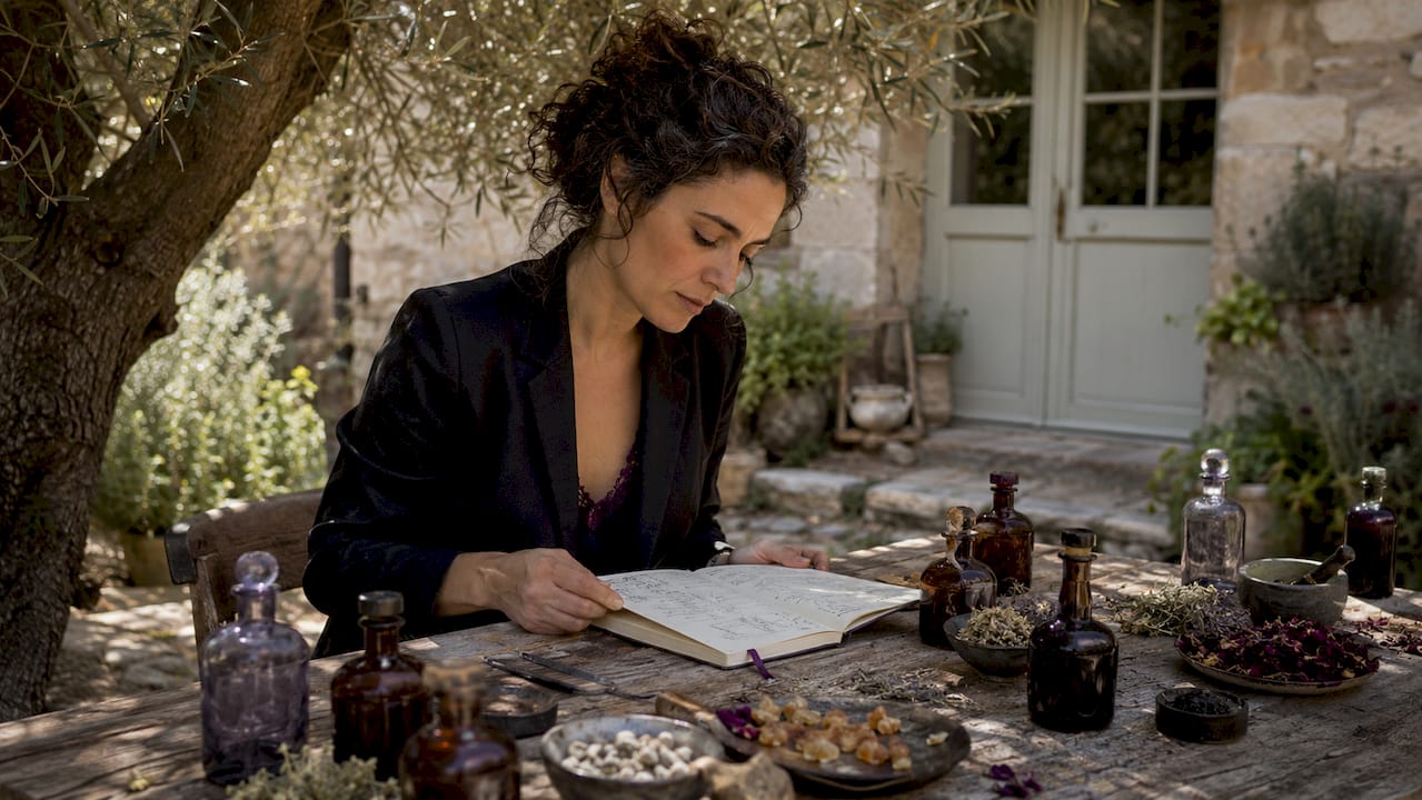 Une experte en parfumerie vérifie l’origine et la qualité des ingrédients utilisés dans la composition du parfum.