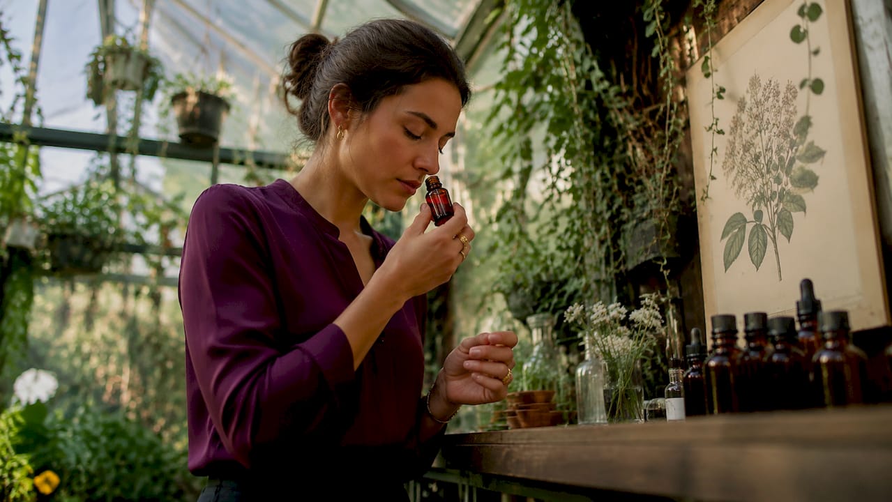 Perfumers examining natural fragrance extracts