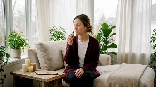 Woman practicing scent ritual for emotional connection