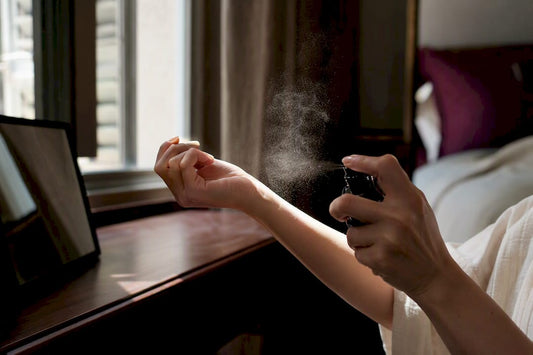 Vaporiser un nuage de parfum sur le poignet