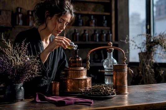 Taller artesanal con ingredientes botánicos para perfumería