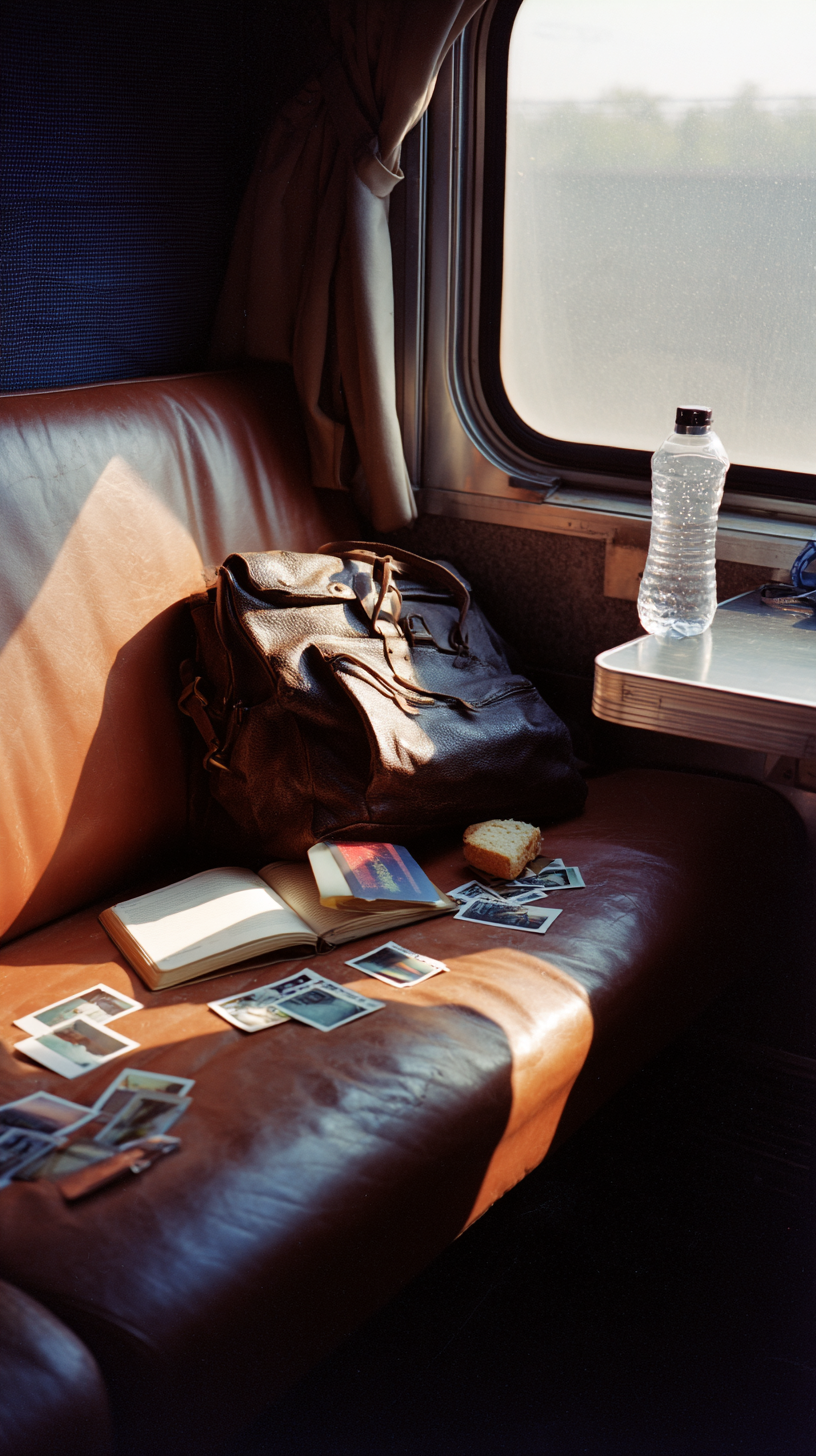 Niche perfume 15ml discovery — Alec Soth vintage train compartment · Maison Voyageur Manifesting travel size Imagen