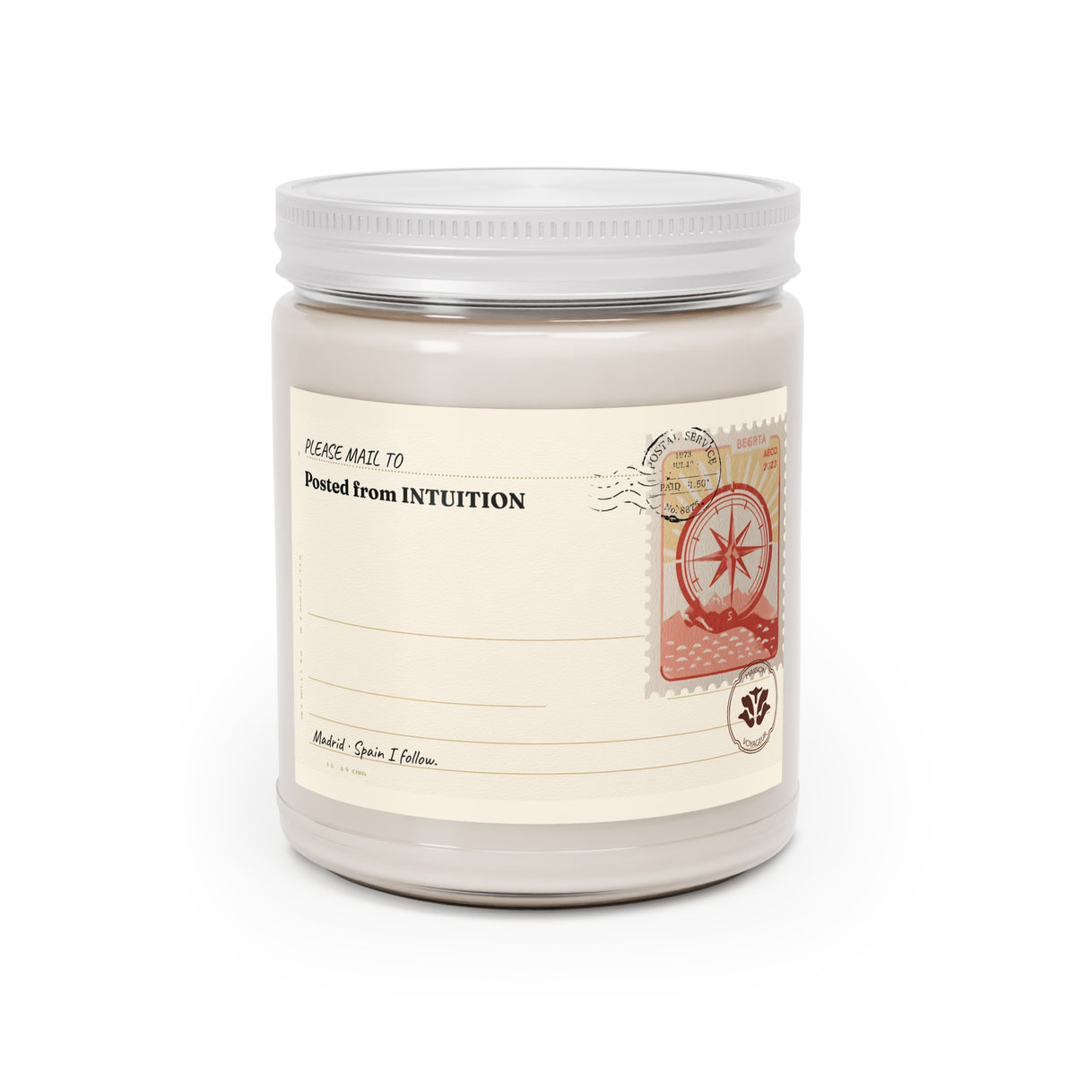 Personalized Soy Candle 9oz Intuition | I Follow Mediterranean Compass | Luxury Gift Maison Voyageur