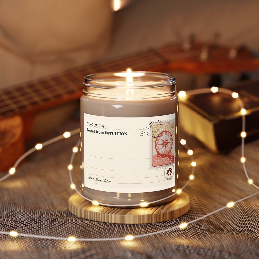 Personalized Soy Candle 9oz Intuition | I Follow Mediterranean Compass | Luxury Gift Maison Voyageur