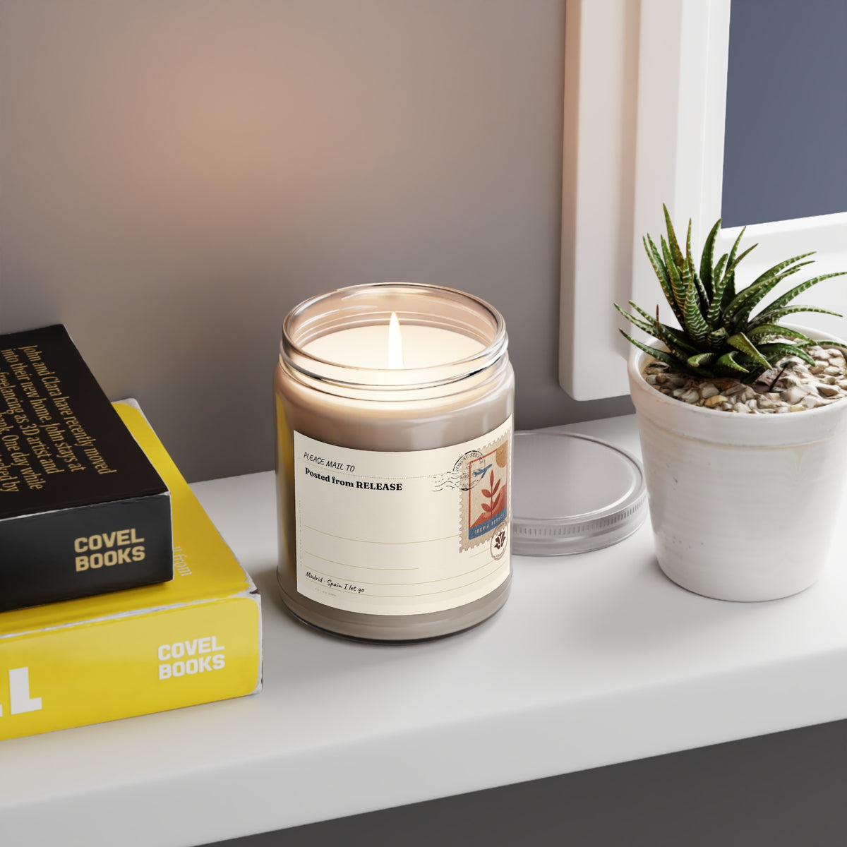 Personalized Soy Candle 9oz Release | I Let Go Mediterranean Olive Branch | Luxury Gift Maison Voyageur