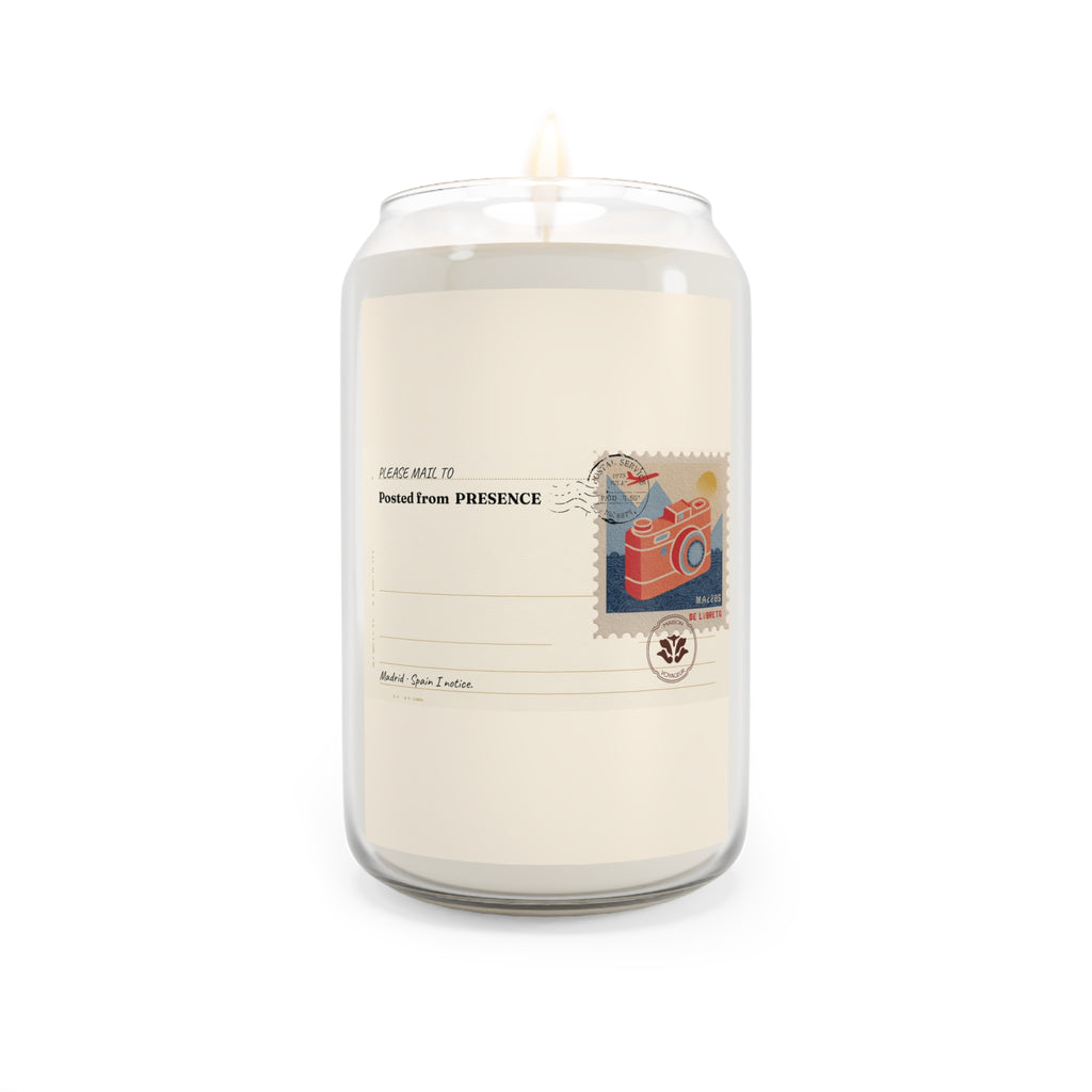 Personalized Soy Candle 14oz Presence | Notice This Moment Mediterranean Camera | Luxury Gift Maison Voyageur