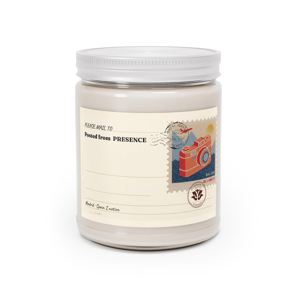 Personalized Soy Candle 9oz Presence | Notice This Moment Mediterranean Camera | Luxury Gift Maison Voyageur
