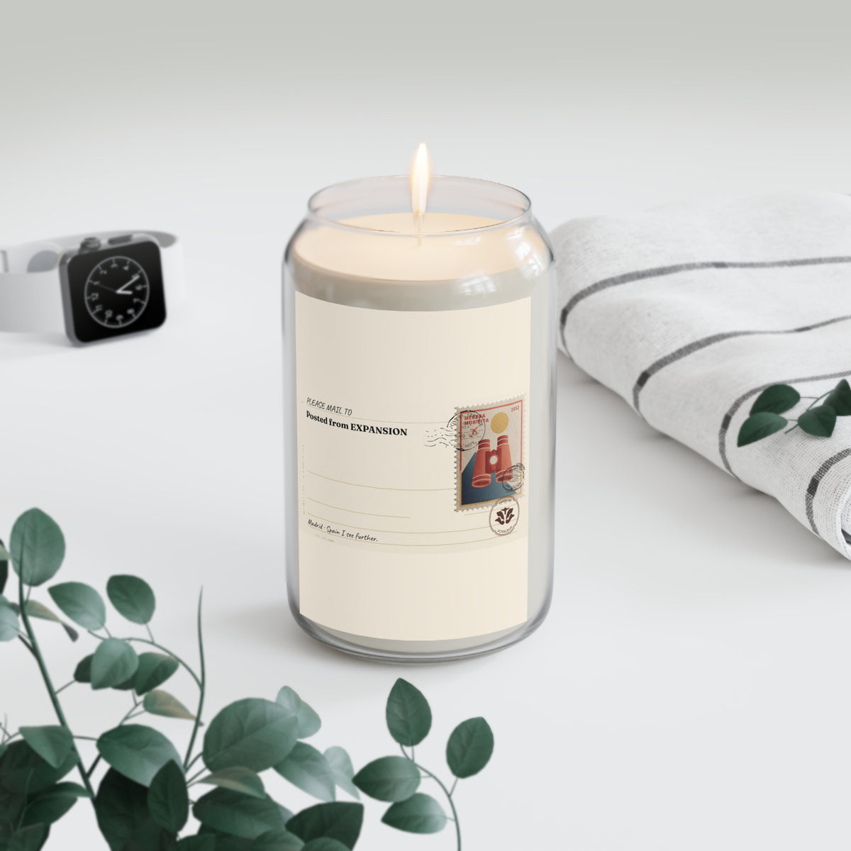 Personalized Soy Candle 14oz Expansion | See Further Mediterranean Binoculars | Luxury Gift Maison Voyageur