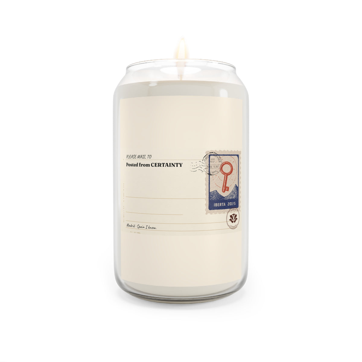 Personalized Soy Candle 14oz Certainty | Trust Yourself Mediterranean Key | Luxury Gift Maison Voyageur