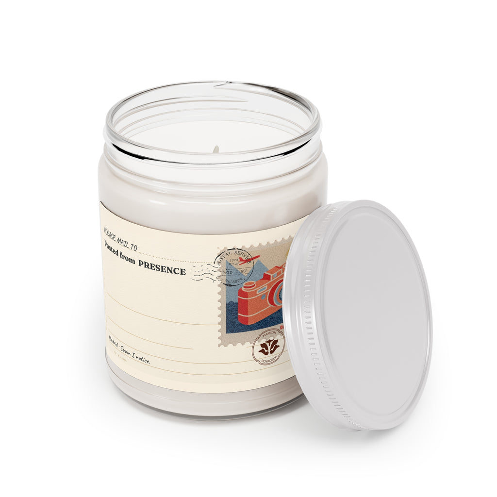 Personalized Soy Candle 9oz Presence | Notice This Moment Mediterranean Camera | Luxury Gift Maison Voyageur