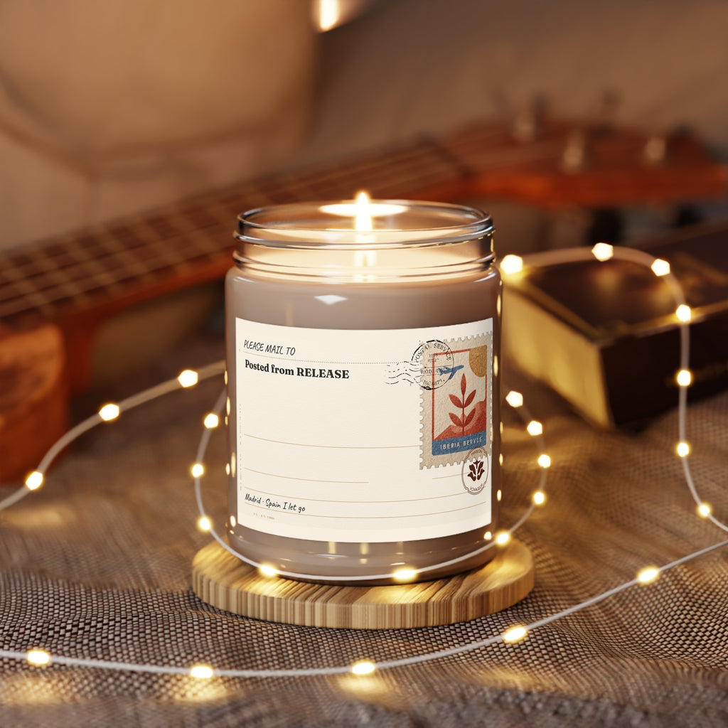 Personalized Soy Candle 9oz Release | I Let Go Mediterranean Olive Branch | Luxury Gift Maison Voyageur