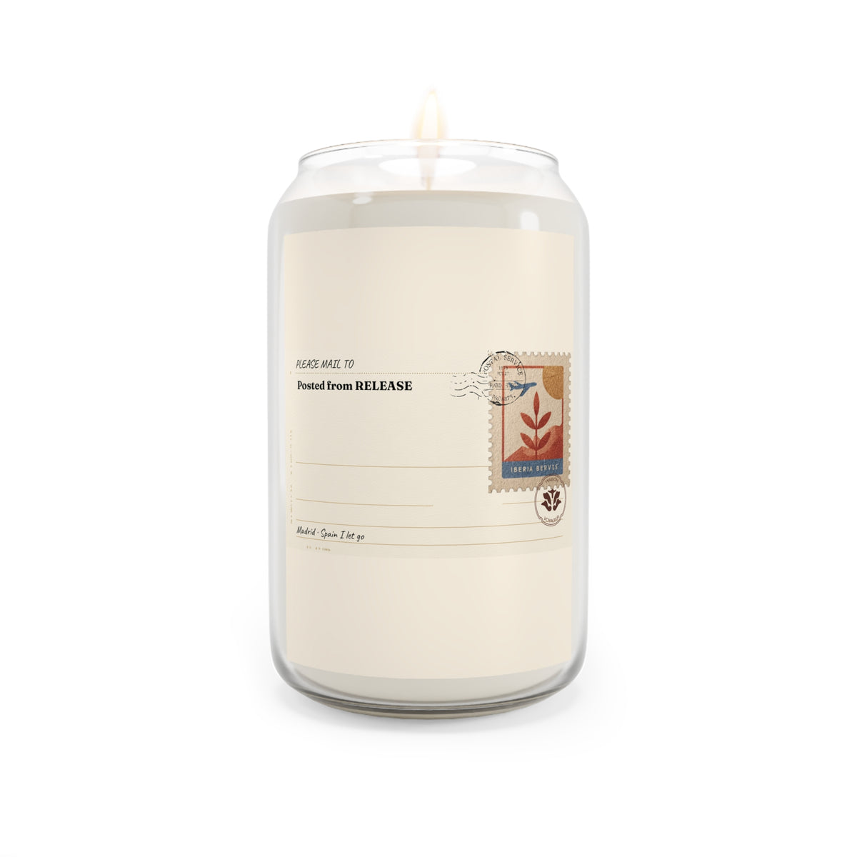Personalized Soy Candle 14oz Release | I Let Go Mediterranean Olive Branch | Luxury Gift Maison Voyageur