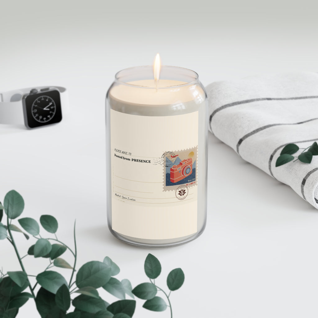 Personalized Soy Candle 14oz Presence | Notice This Moment Mediterranean Camera | Luxury Gift Maison Voyageur
