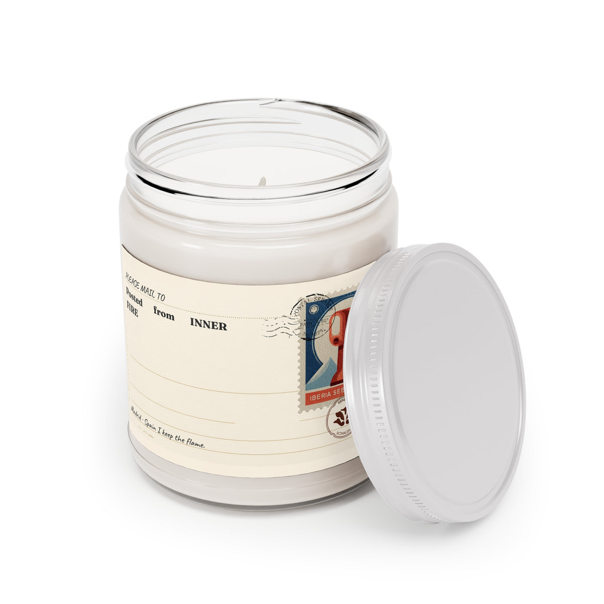 Personalized Soy Candle 9oz Inner Fire | Keep The Flame Mediterranean Lantern | Luxury Gift Maison Voyageur