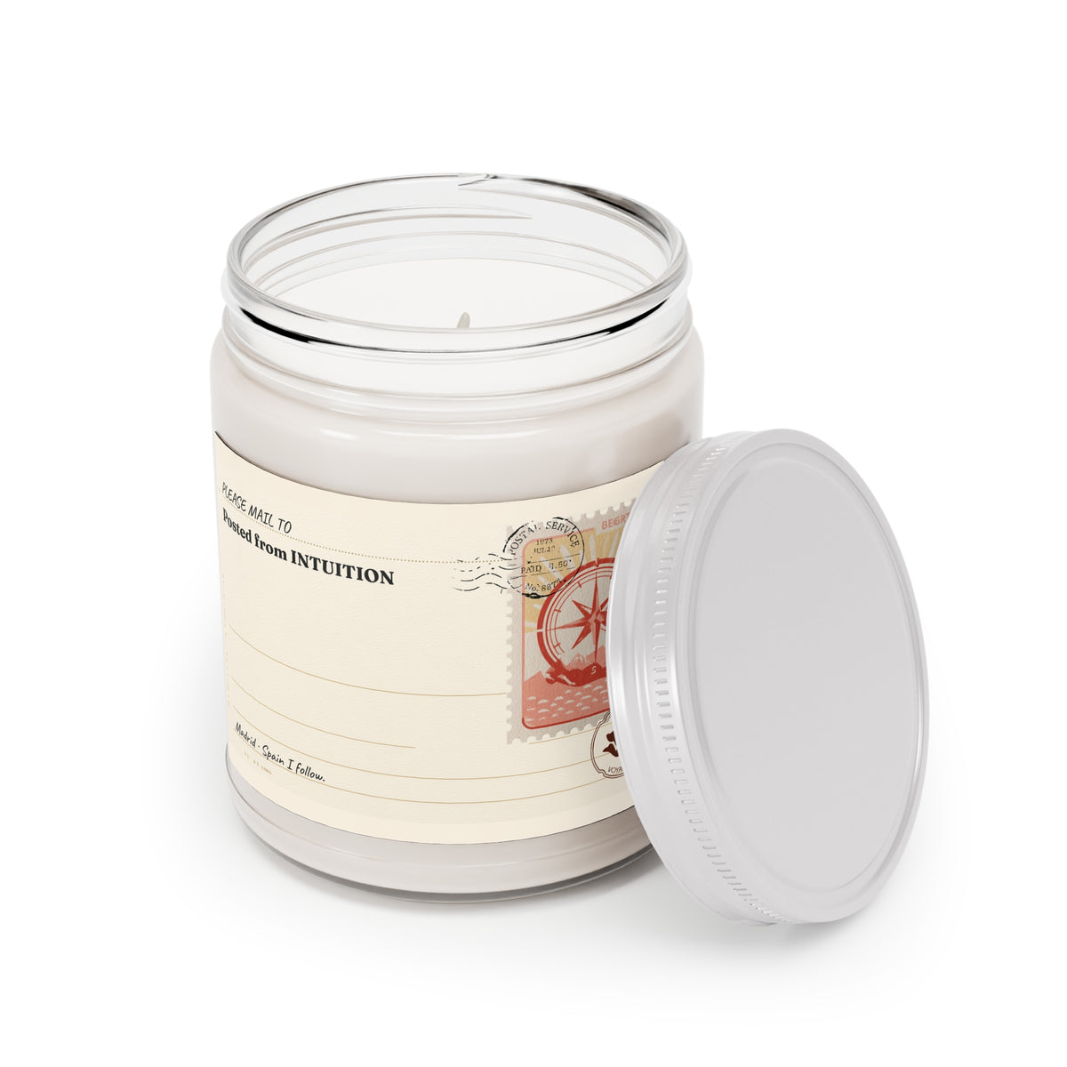 Personalized Soy Candle 9oz Intuition | I Follow Mediterranean Compass | Luxury Gift Maison Voyageur