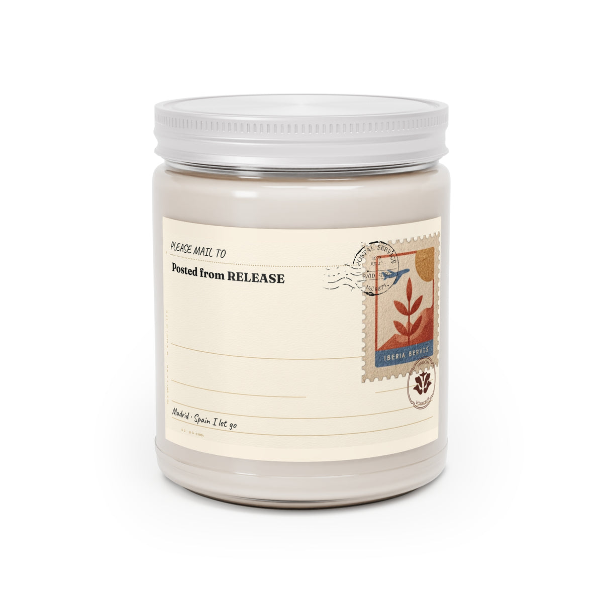 Personalized Soy Candle 9oz Release | I Let Go Mediterranean Olive Branch | Luxury Gift Maison Voyageur