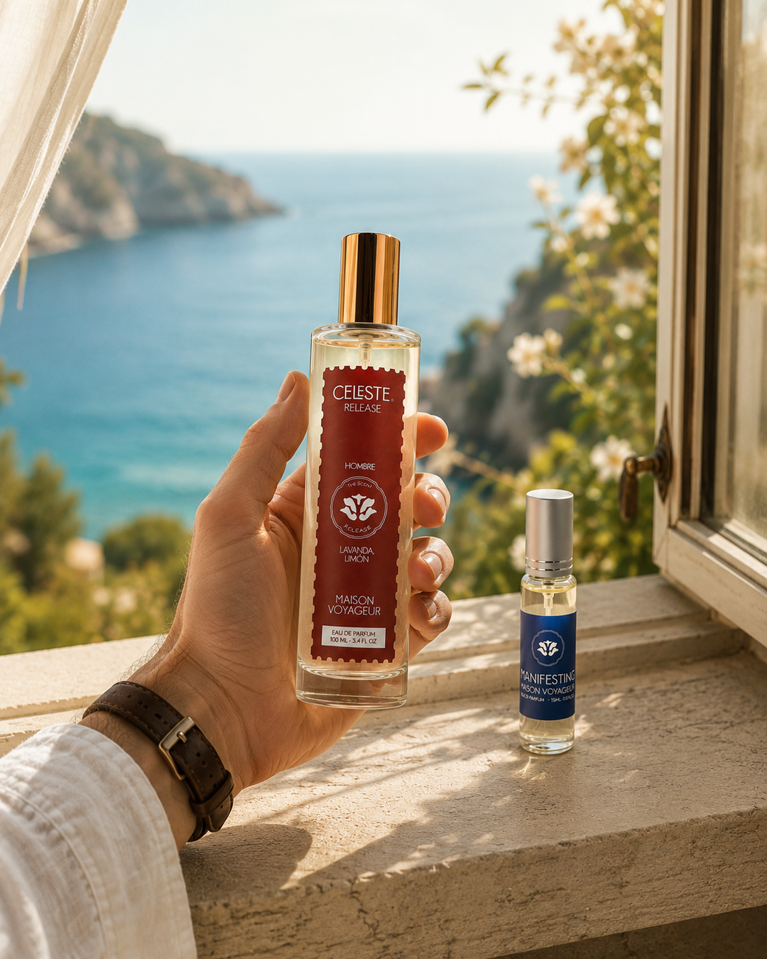 Release gift set composition · lavender vetiver cedar · Mediterranean perfumerie Madrid