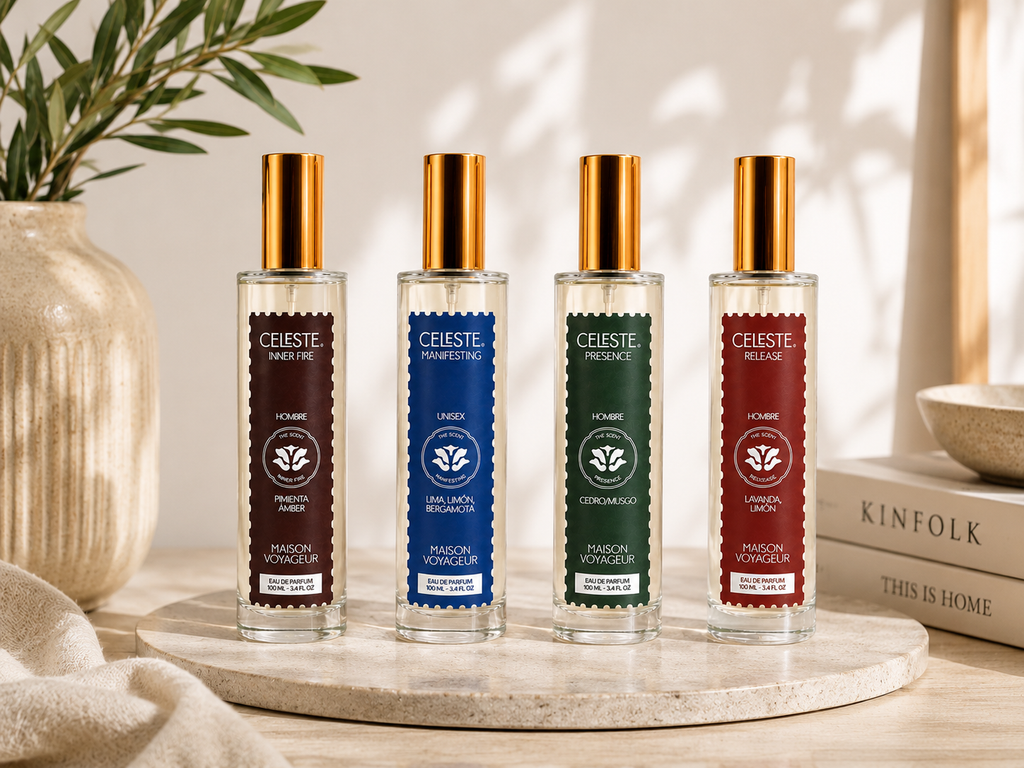 Maison Voyageur Colección Masculina · 4 Eaux de Parfum 100ml · Set de Regalo Amaderado Mediterráneo