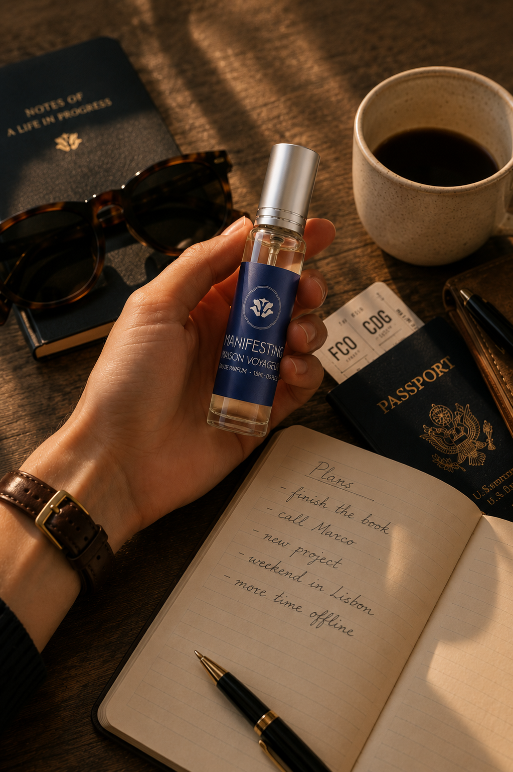 Manifesting 15ml hero shot · travel size unisex · bergamot lime citrus · Maison Voyageur Madrid