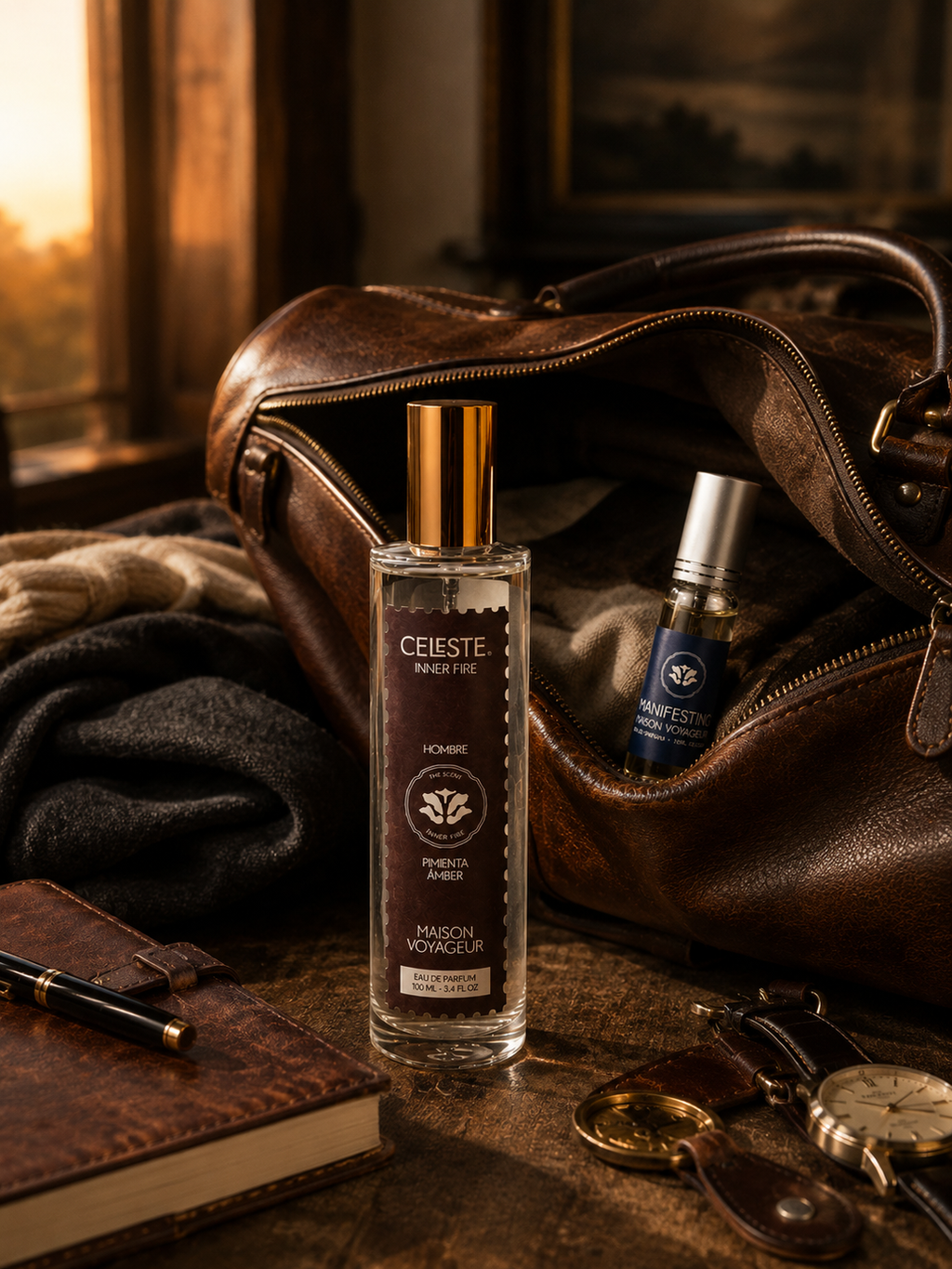 Inner Fire gift set composition · pepper amber leather · Mediterranean perfumerie Madrid