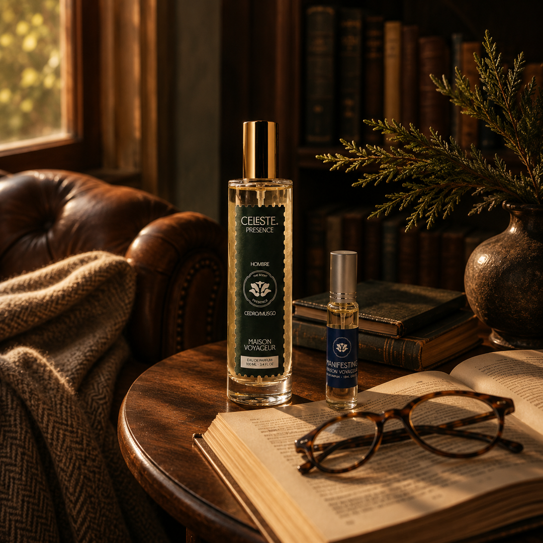 Presence Discovery Pack featured · 100ml + 15ml · cedar vetiver iris · Maison Voyageur Madrid