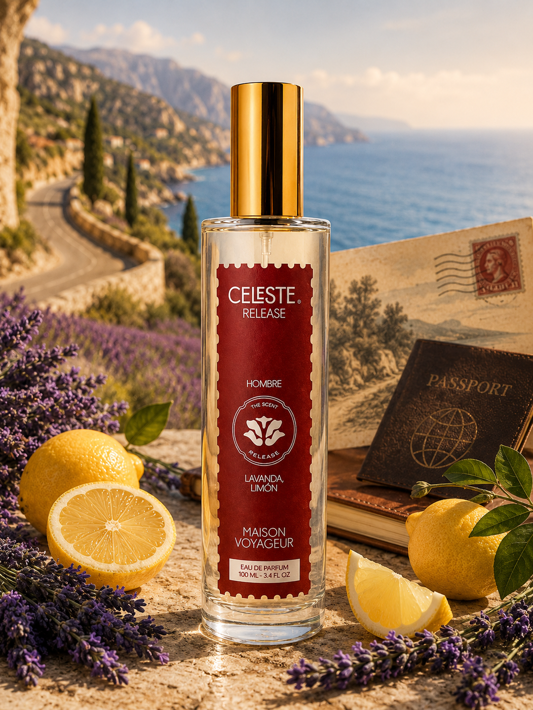 Release 100ml Eau de Parfum bottle · lavender vetiver cedar · gift from her to him · Mediterranean perfumerie Maison Voyageur Madrid