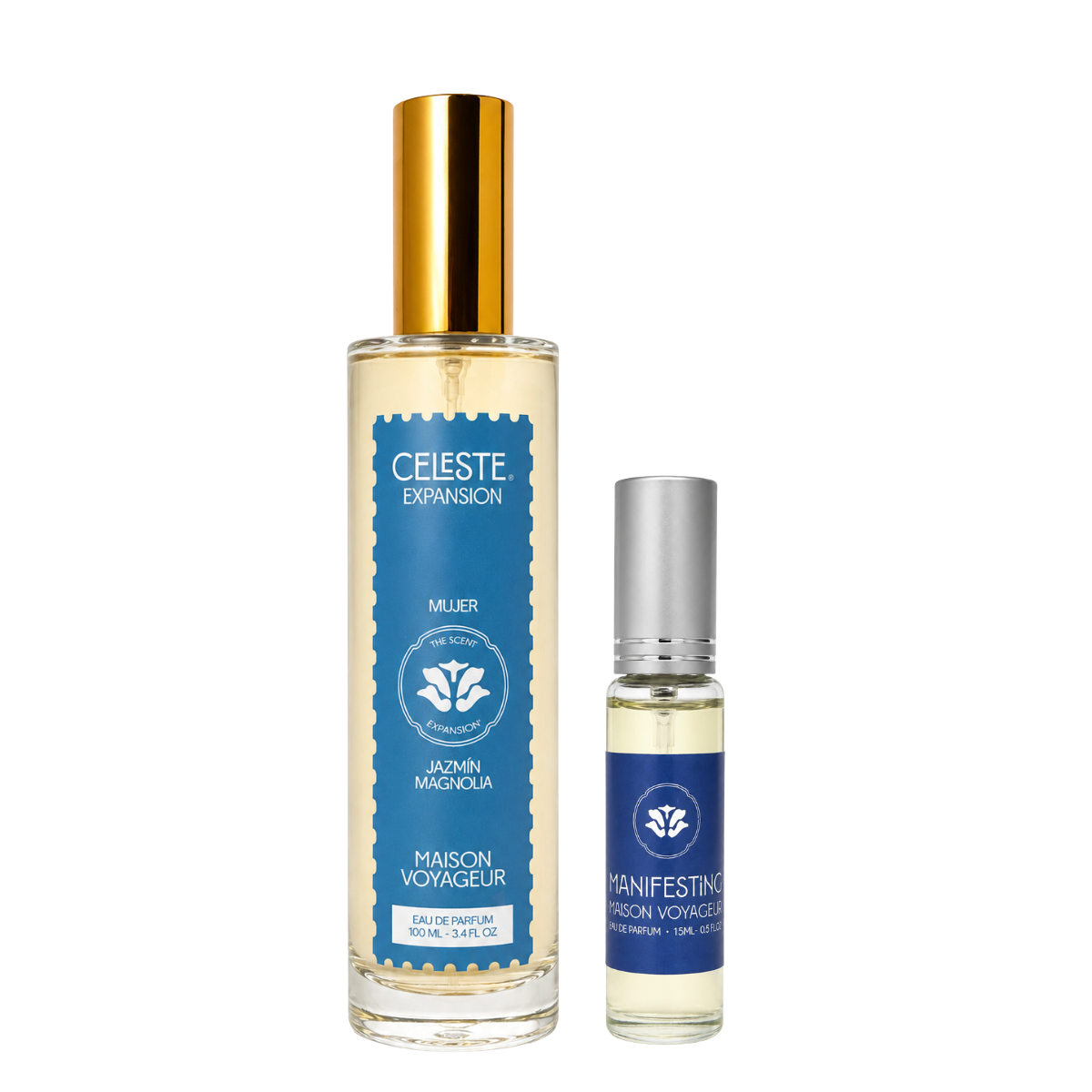 Discover Pack · Expansion 100ml + Manifesting 15ml · jasmine magnolia + lime bergamot · Maison Voyageur Madrid