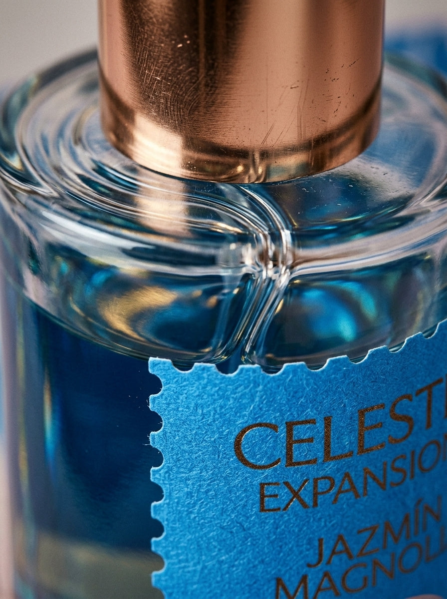Expansion 100ml Eau de Parfum packaging detail · jasmine magnolia ylang · Maison Voyageur Madrid