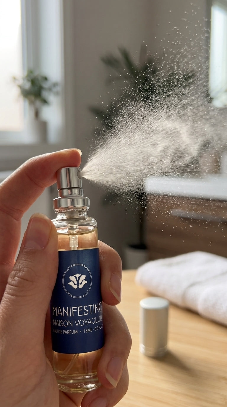 Manifesting 15ml Eau de Parfum travel size hero shot · bergamot lime citrus cardamom · Maison Voyageur Madrid