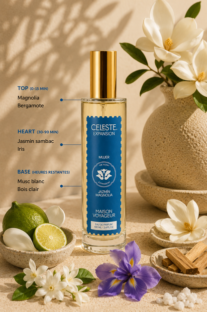 Expansion 100ml notes pyramid · jasmine sambac iris magnolia · Maison Voyageur Madrid