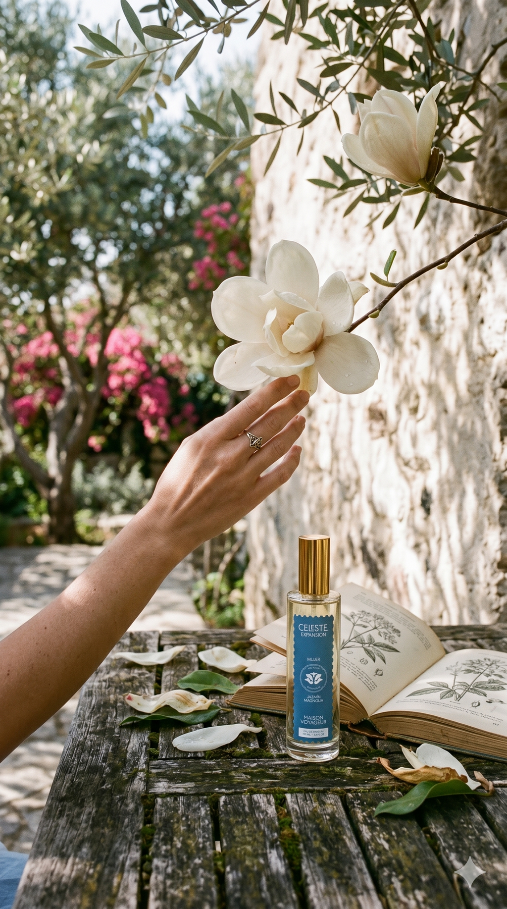 Expansion 100ml Eau de Parfum Santorini editorial · jasmine magnolia ylang · Maison Voyageur Madrid
