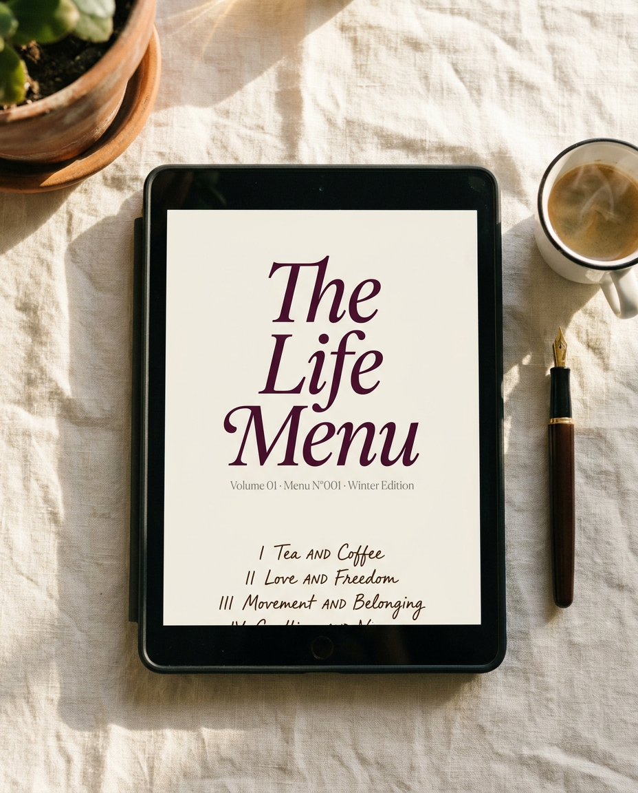 The Life Menu · digital PDF ebook · iPad mockup