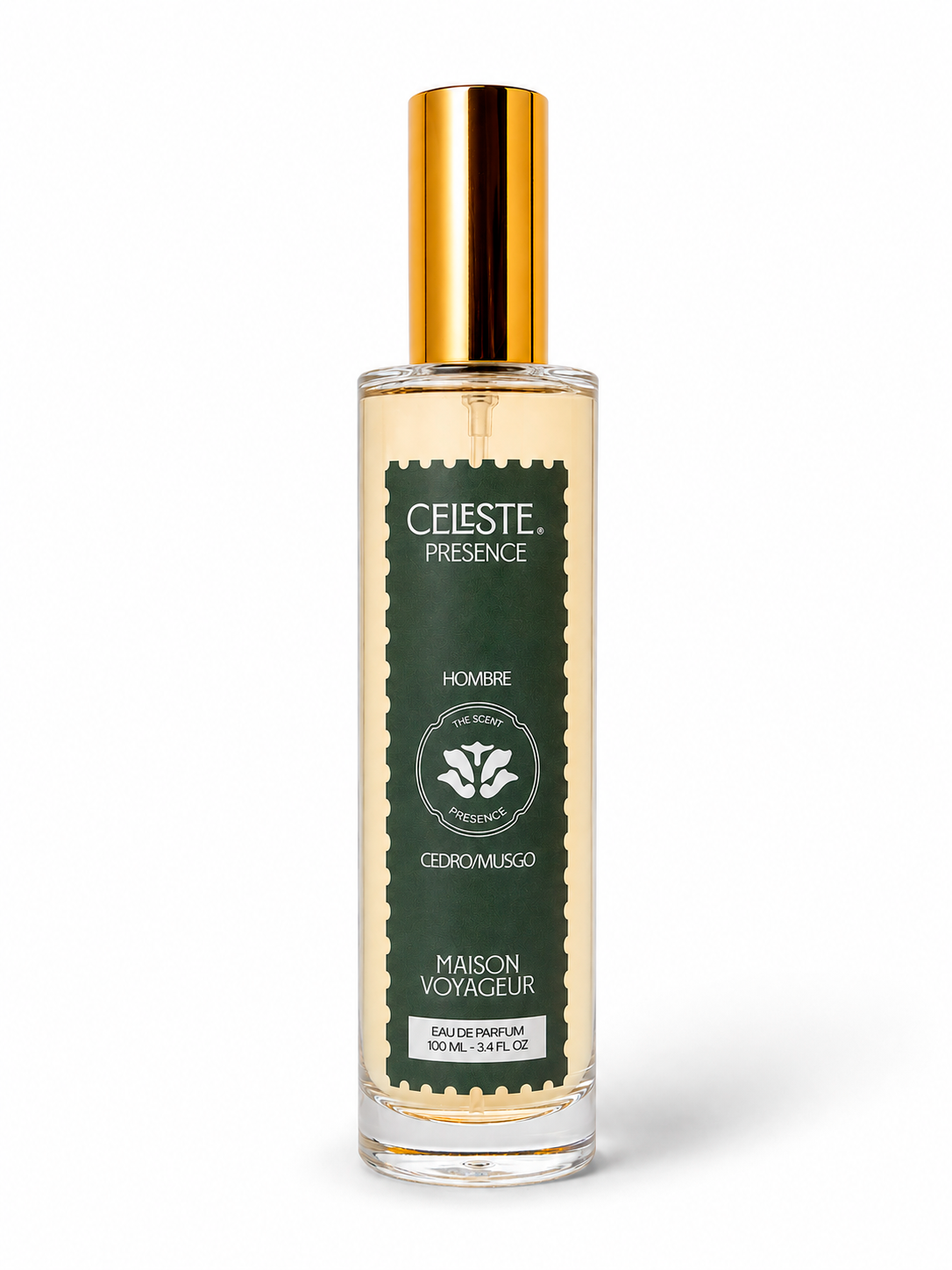 Presence Eau de Parfum 100ml · cedar moss ambrette · Maison Voyageur Mediterranean perfumery hand-blended in Madrid