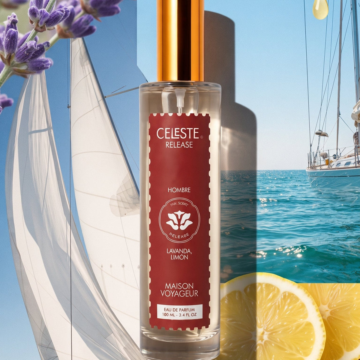 Release 100ml · moodboard sensoriel lavanda vetiver cedro · Maison Voyageur Madrid